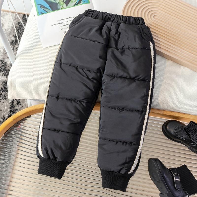 Kinder Gepolsterte Hosen Winter Jungen Mädchen Lammwolle Verdickte Hosen Neu Kinder Unterziehhosen Kleinkind Samt Warme Jogginghosen 90 schwarz von Joom DACH