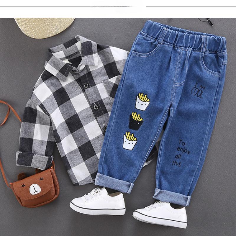 Kinder Gerade Jeans Jungen Elastische Taille Denim Hosen Oberbekleidung Hosen Frühling Baby Jungen Mode Lose Hosen 110cm von Joom DACH