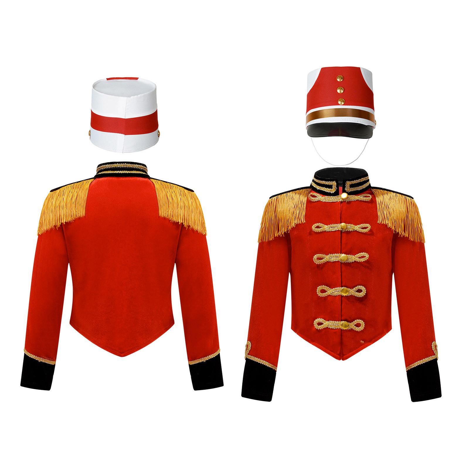 Kinder Halloween Nussknacker Kostüm Trommel Trompete Team Königliche Ehrengarde Party Uniform Outfit Quaste Zirkus Ringmaster Jacke Top von Joom DACH