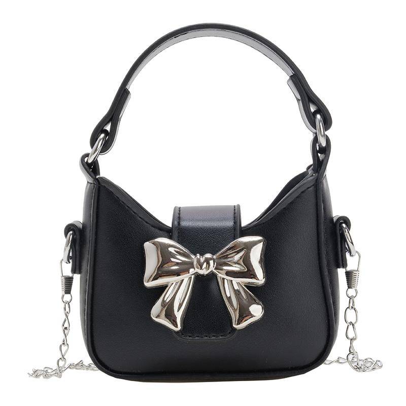 Kinder Handtasche Mädchen Kette Umhängetasche Bowknot Kinder Schultertasche schwarz von Joom DACH