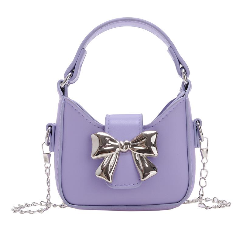 Kinder Handtasche Mädchen Kette Umhängetasche Bowknot Kinder Schultertasche violett von Joom DACH