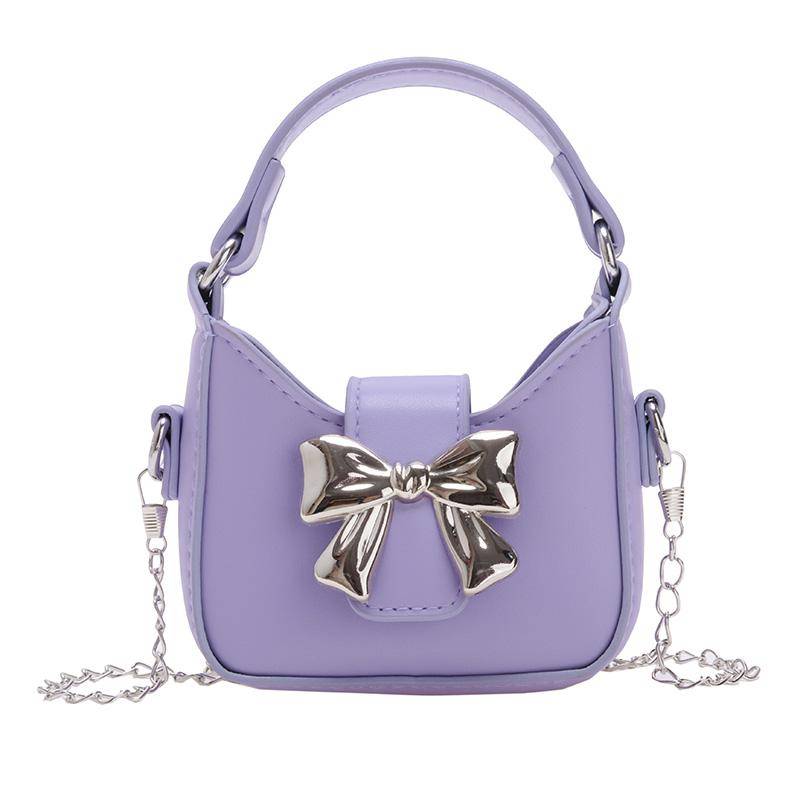 Kinder Handtasche Mädchen Kette Umhängetasche Bowknot Kinder Schultertasche violett von Joom DACH