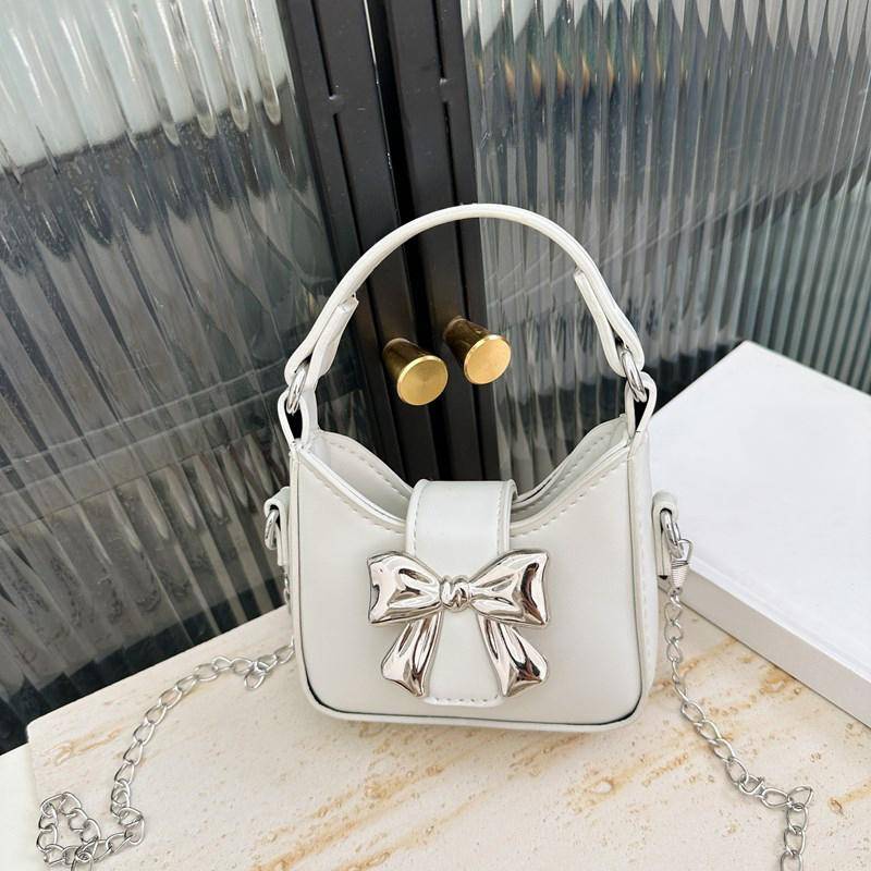 Kinder Handtasche Mädchen Kette Umhängetasche Bowknot Kinder Schultertasche weiß von Joom DACH