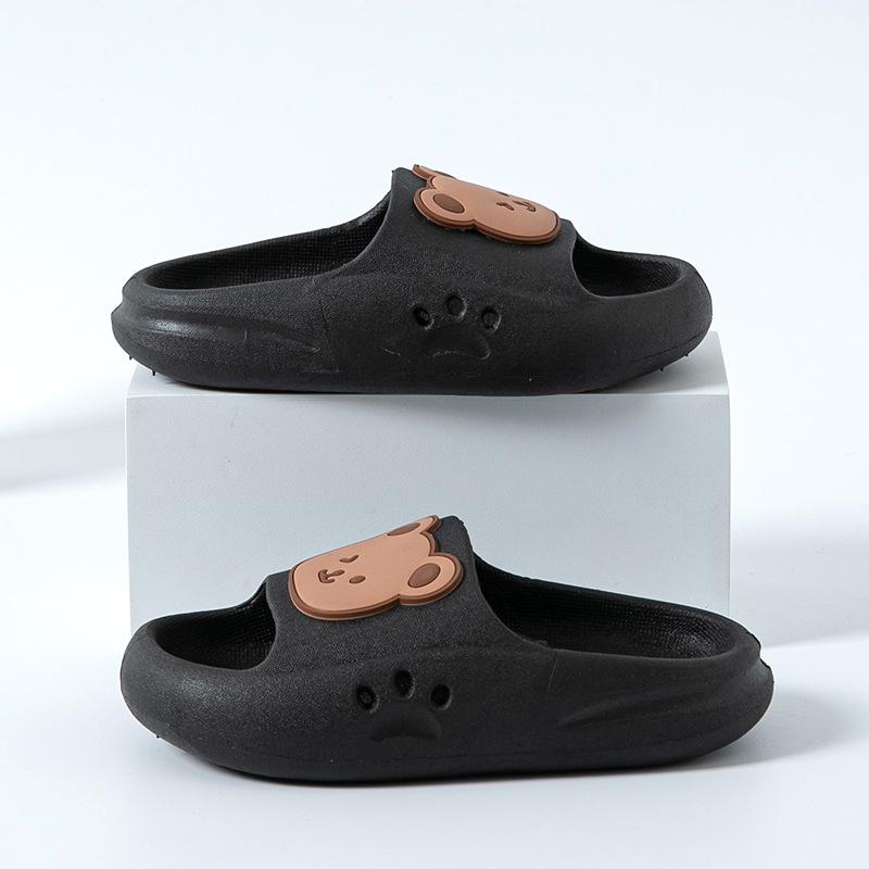 Kinder Hausschuhe Sommer Niedlichen Cartoon-Muster Sandalen Indoor Haushalt Rutschfeste Schuhe für Jungen und Mädchen 32-33 schwarz von Joom DACH