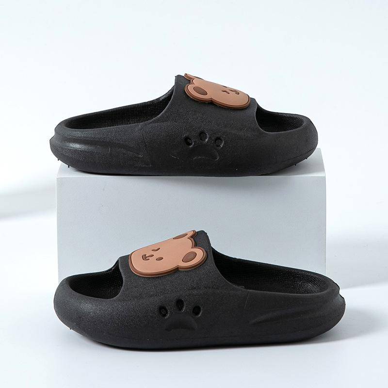 Kinder Hausschuhe Sommer Niedlichen Cartoon-Muster Sandalen Indoor Haushalt Rutschfeste Schuhe für Jungen und Mädchen 34-35 schwarz von Joom DACH