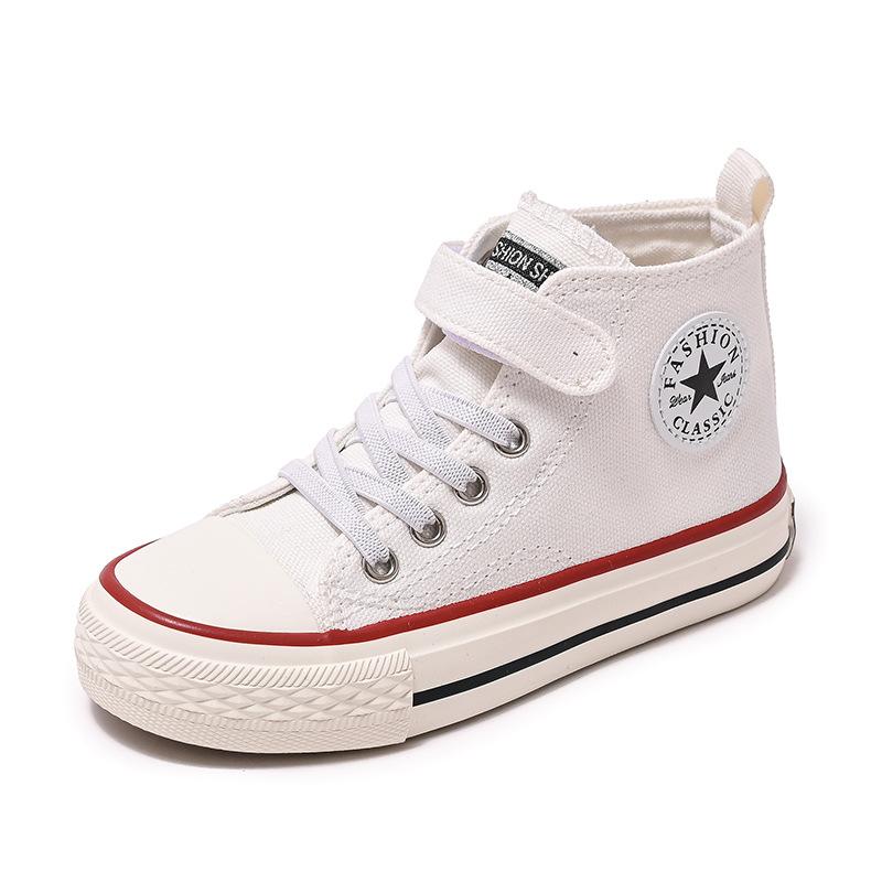 Kinder-High-Top-Leinwandschuhe, Jungen-Stoffschuhe, Mädchen-Turnschuhe 33 weiß von Joom DACH