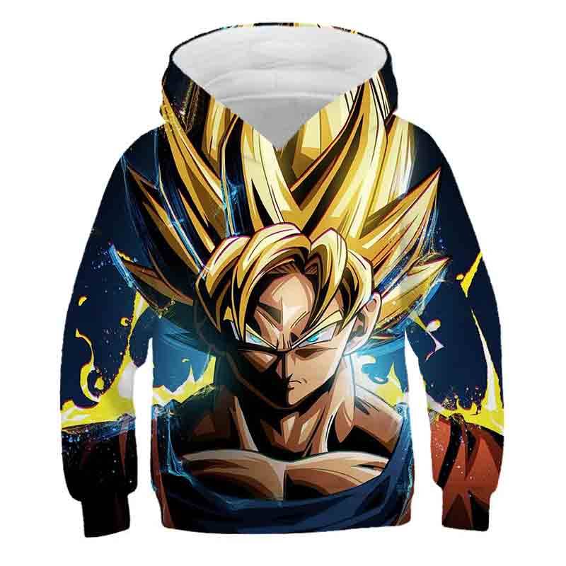 Kinder Hoodie 2023 Neueste Harajuku Dragn-Ball 3D Drucken Coole Kapuze Top Jungen Mädchen Langarm Frühling Tops Anime mode Hoodie 140 von Joom DACH
