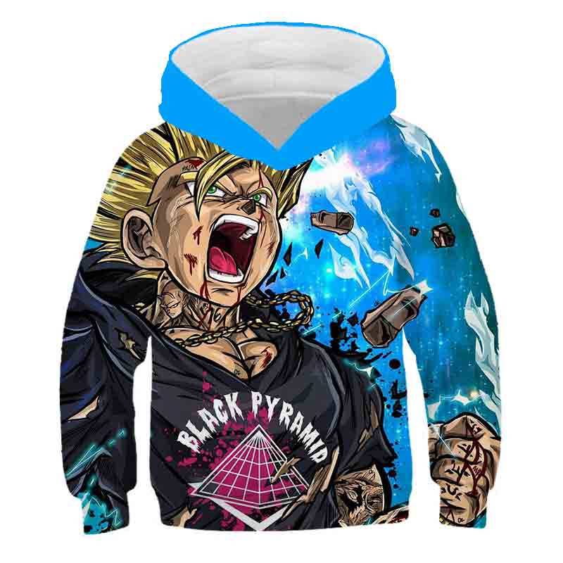 Kinder Hoodie 2023 Neueste Harajuku Dragn-Ball 3D Drucken Coole Kapuze Top Jungen Mädchen Langarm Frühling Tops Anime mode Hoodie 140 von Joom DACH
