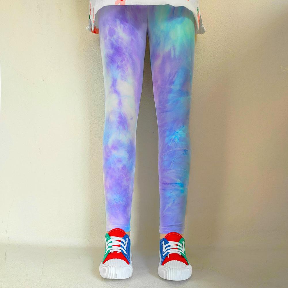 Kinder Hosen Bunte Fluoreszierende Farbe Druck Leggings Für Mädchen Hosen Baby Mädchen Weiche Elastische Dünne Hosen 150 hellblaue von Joom DACH