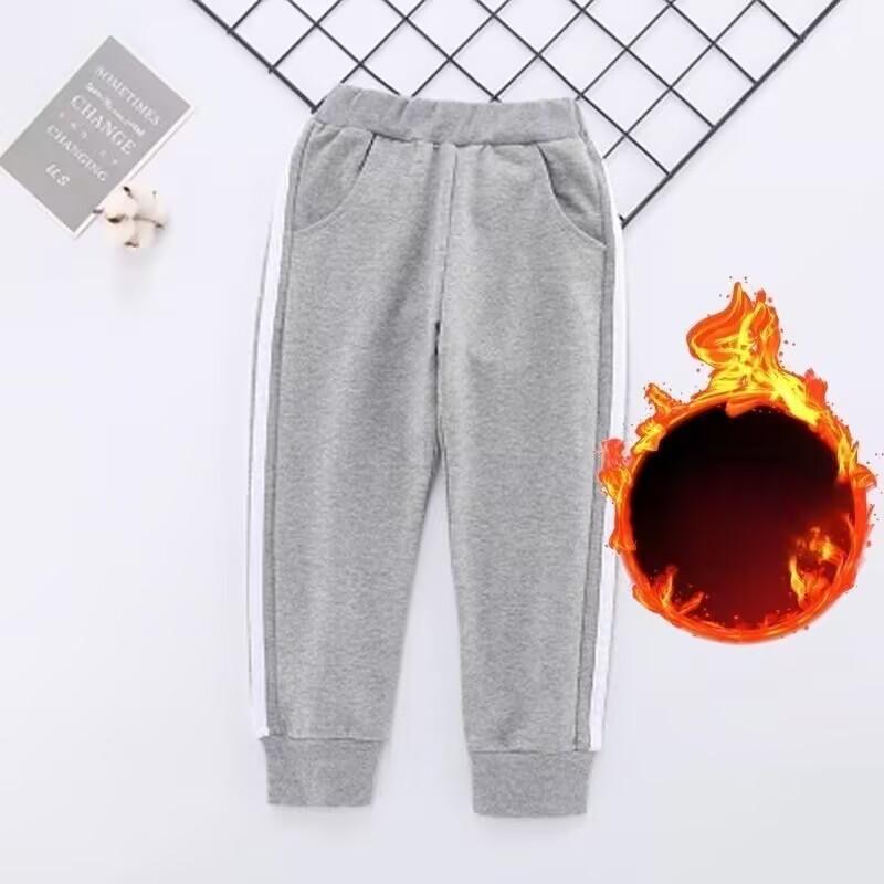 Kinder Jogginghose für Jungen Mädchen Herbst Winter Dicke Casual Hosen Mädchen Student Lose Sport Hosen Kawaii Brief Kinder Hosen 130cm grau von Joom DACH