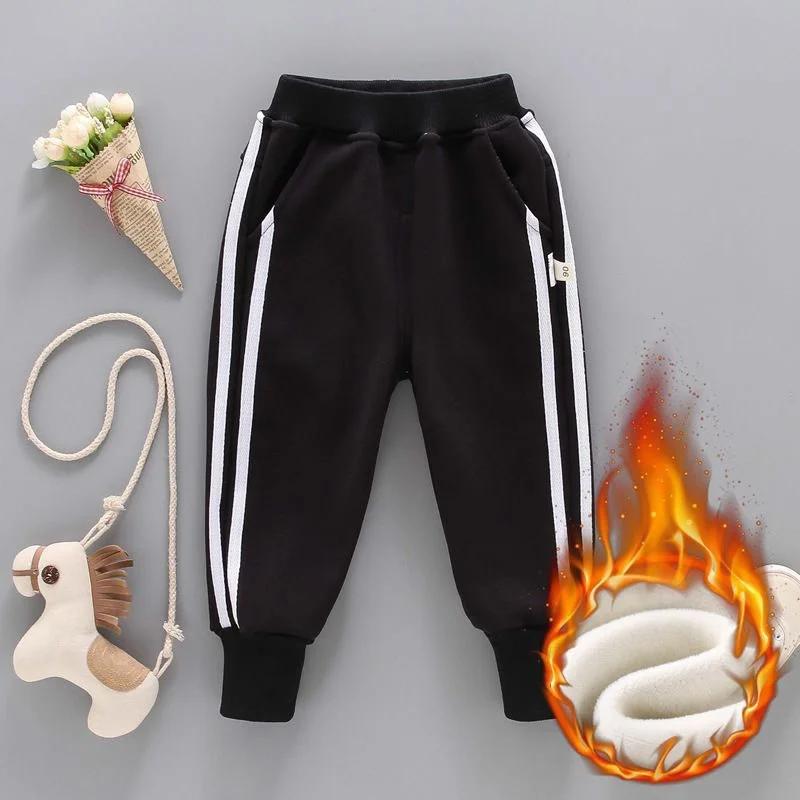Kinder Jogginghose für Jungen Mädchen Herbst Winter Dicke Casual Hosen Mädchen Student Lose Sport Hosen Kawaii Brief Kinder Hosen 150cm schwarz von Joom DACH