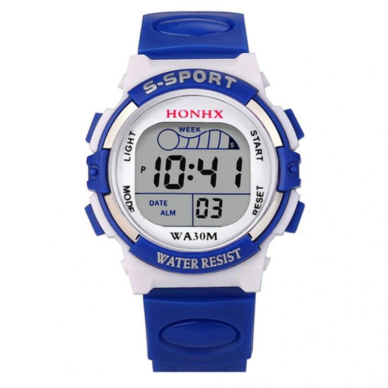 Kinder Junge Mädchen Student Digital Sport Alarm Datum Countdown Armbanduhr Geschenk dunkelblaue von Joom DACH