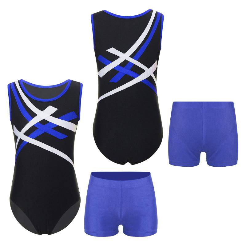 Kinder Jungen Gymnastik Outfits Unitard Athletic Leotard Shorts Set für Ballett Tanz Praxis Wrestling Singlets 7-8 Years blau von Joom DACH