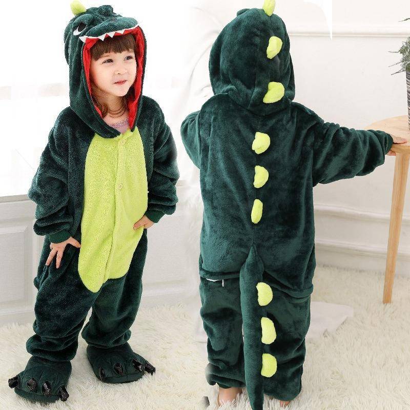Kinder Jungen Mädchen Dinosaurier Pyjamas Nachtwäsche Nachtwäsche Tier Cosplay Kostüm Childern 5T grün von Joom DACH