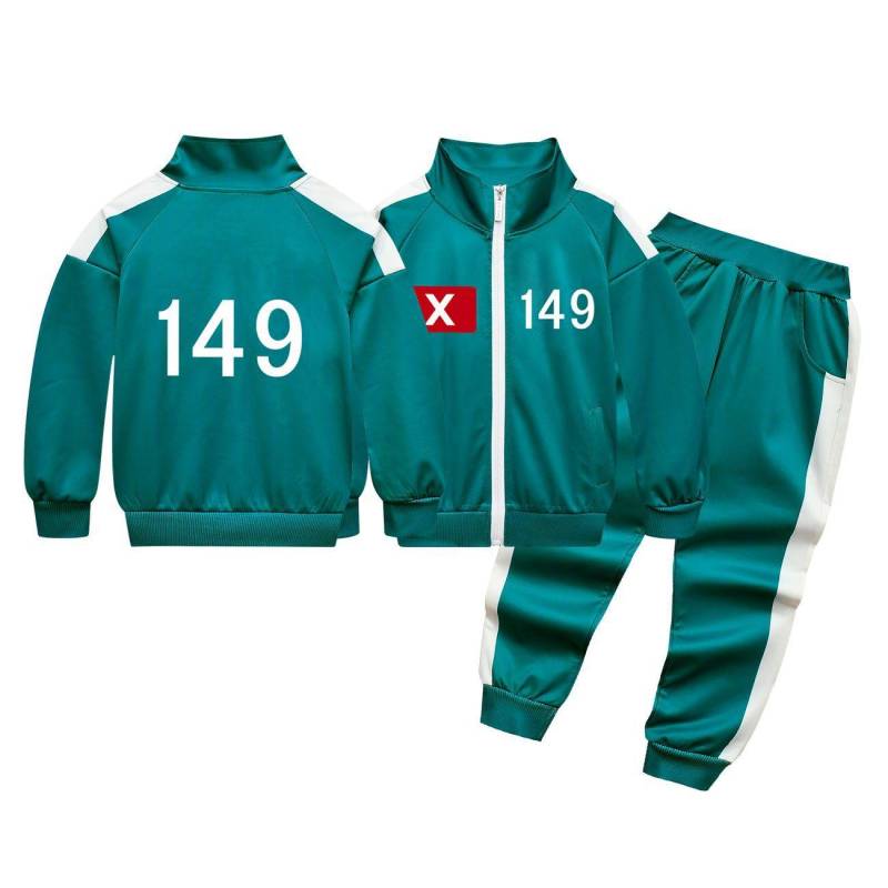 Kinder Jungen Mädchen Film Spiel Druck Lange Ärmel Reißverschluss Jacke Mantel Hose Set Outfit Halloween Cosplay Kostüm 170 von Joom DACH