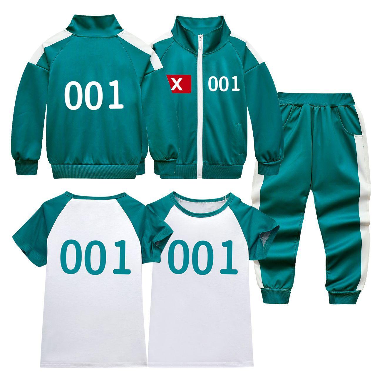 Kinder Jungen Mädchen Film Spiel Druck Lange Ärmel Reißverschluss Jacke Mantel T Shirt Hose Set Outfit Halloween Cosplay Kostüm 150 von Joom DACH