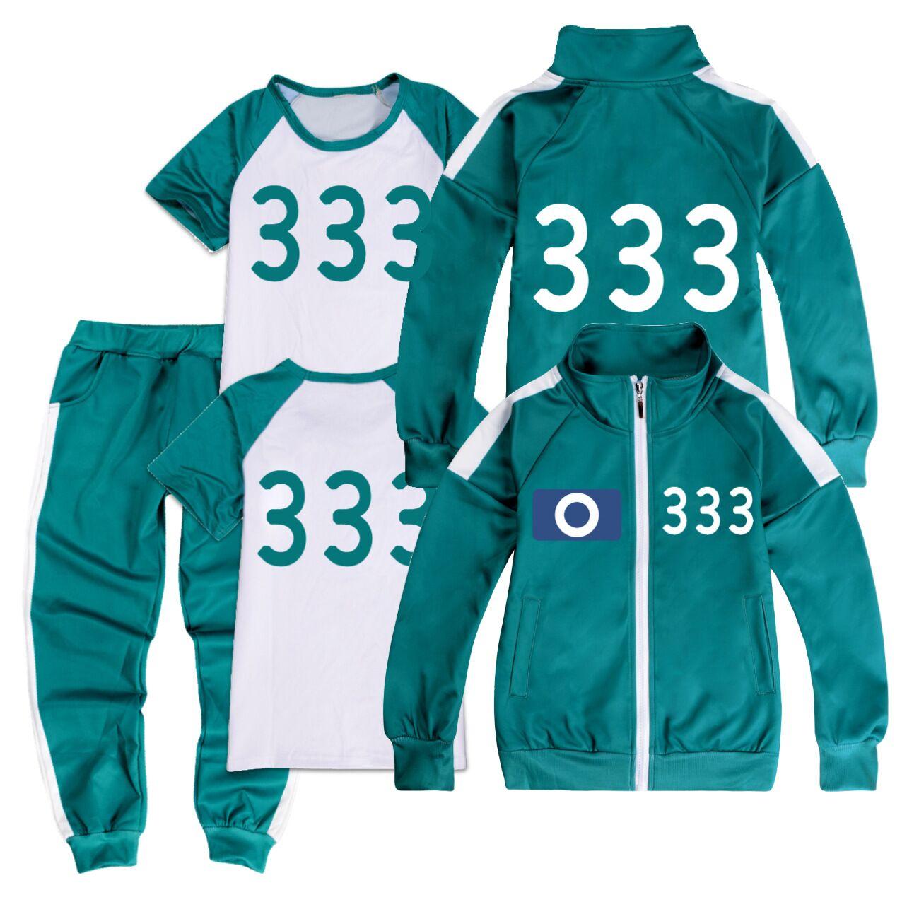 Kinder Jungen Mädchen Film Spiel Druck Lange Ärmel Reißverschluss Jacke Mantel T Shirt Hose Set Outfit Halloween Cosplay Kostüm 150cm von Joom DACH