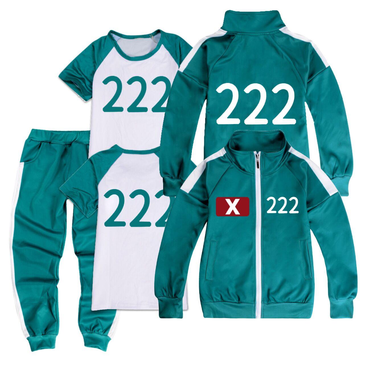 Kinder Jungen Mädchen Film Spiel Druck Lange Ärmel Reißverschluss Jacke Mantel T Shirt Hose Set Outfit Halloween Cosplay Kostüm 160cm von Joom DACH