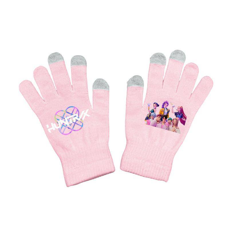 Kinder Jungen Mädchen Kpop Hunters Derpy Rumi Zoey Mira Bedruckte Samt Herbst Winter Warme Gestrickte Handschuhe one size fits all von Joom DACH
