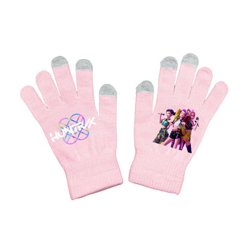 Kinder Jungen Mädchen Kpop Hunters Derpy Rumi Zoey Mira Bedruckte Samt Herbst Winter Warme Gestrickte Handschuhe one size fits all von Joom DACH