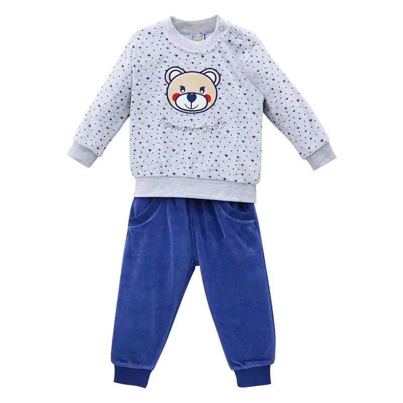 Kinder Jungen Mädchen Velour Winter Hemd Set Casual Set Sport Outfits Taste Warme Kleidung T-shirt Langarm Hosen Kleidung 3Y von Joom DACH
