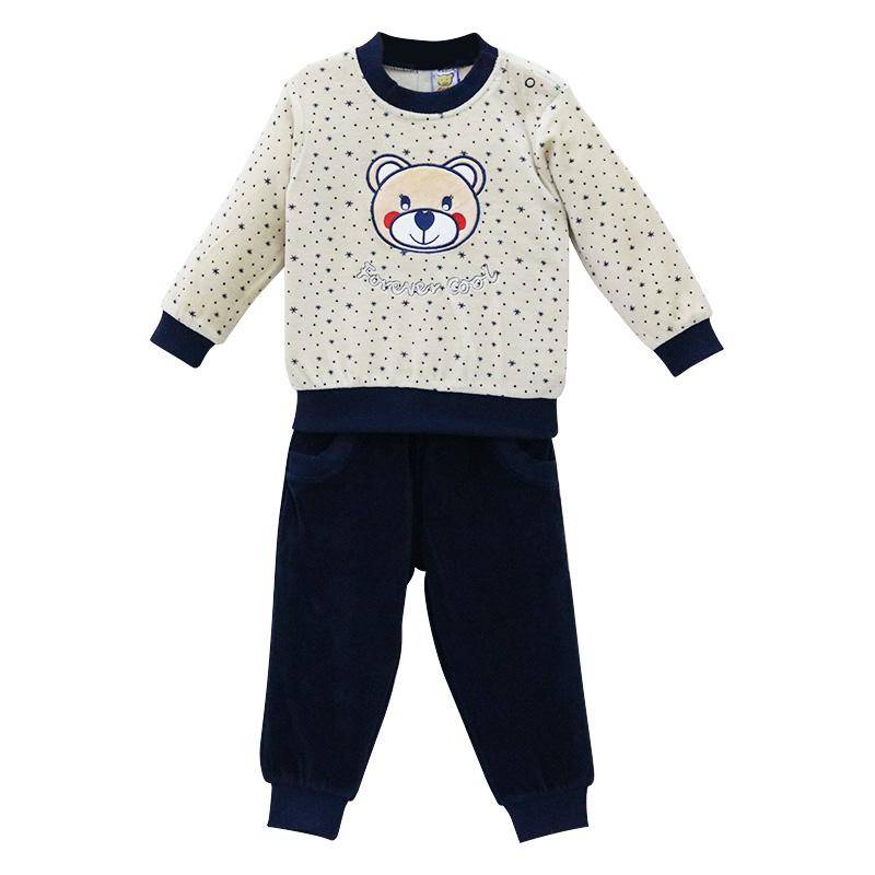 Kinder Jungen Mädchen Velour Winter Hemd Set Casual Set Sport Outfits Taste Warme Kleidung T-shirt Langarm Hosen Kleidung 3Y braun von Joom DACH