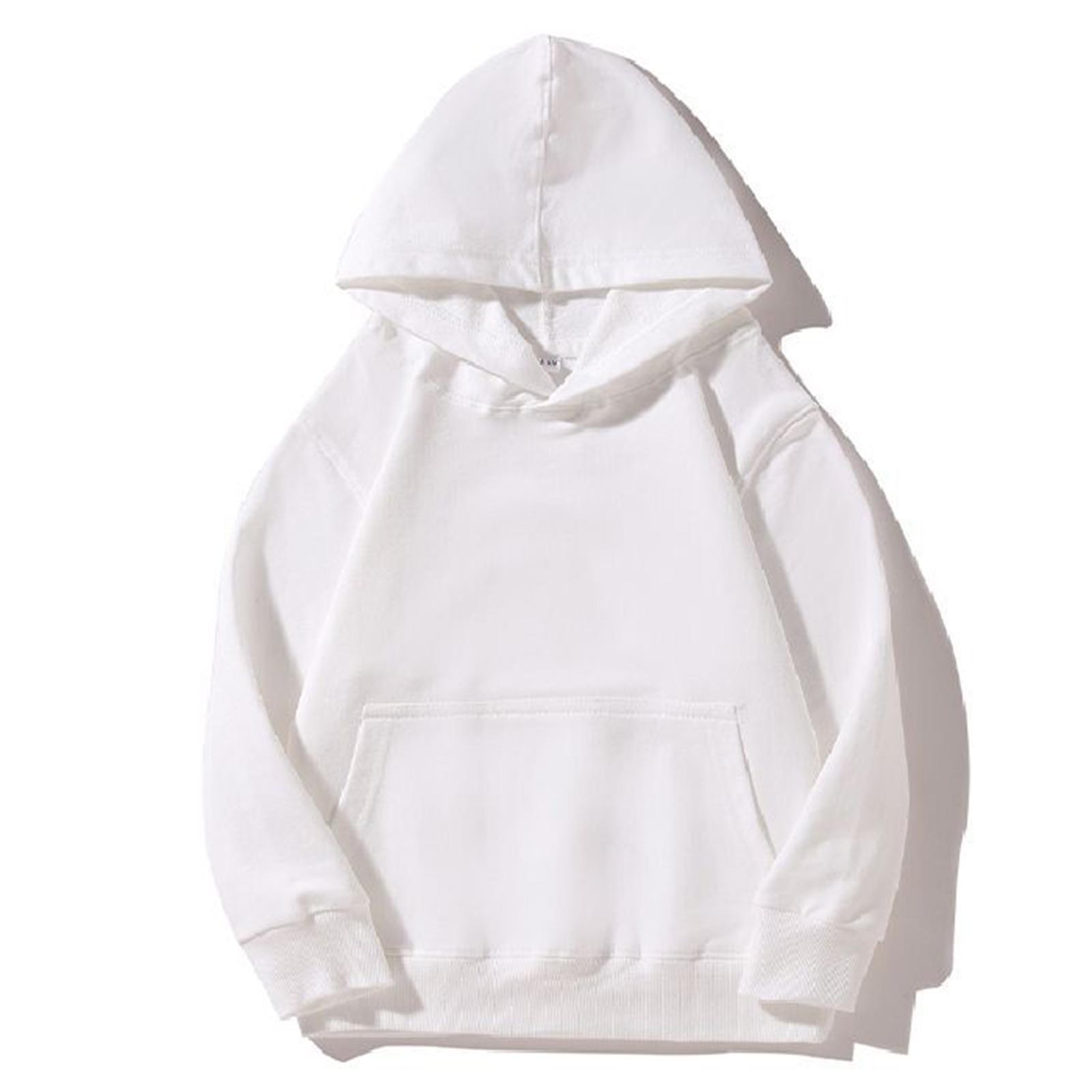 Kinder Jungen Mode Einfarbig Pullover Lässig Rundhals Kapuzenpullover 160 weiß von Joom DACH