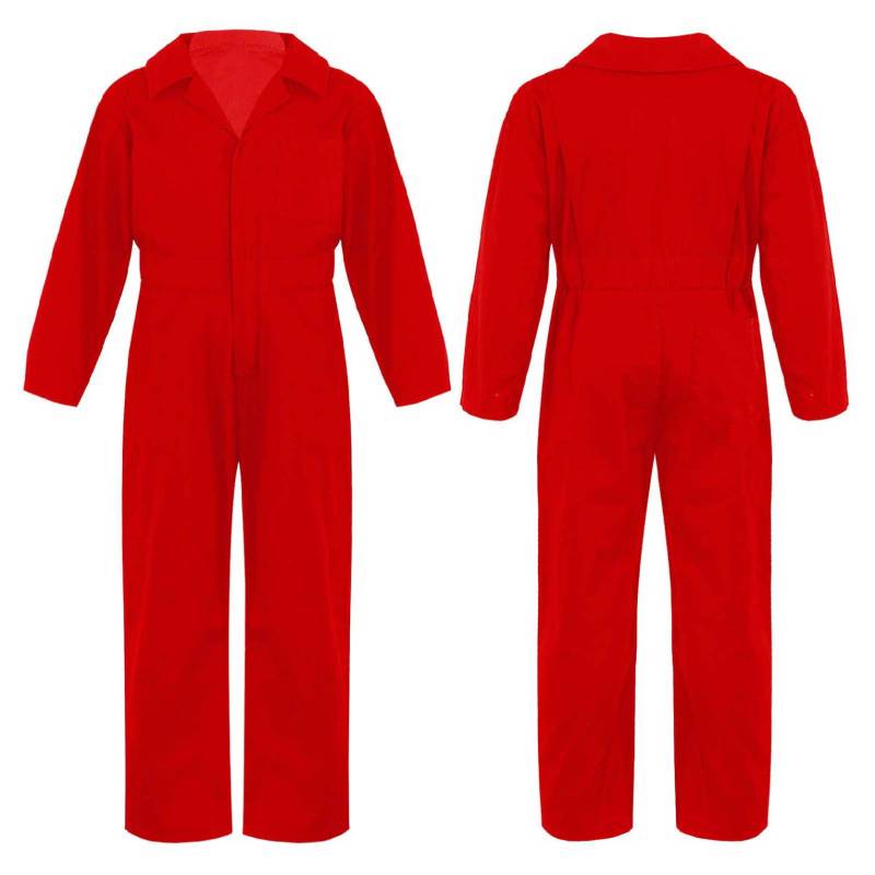 Kinder Jungen Mode Mechaniker Overalls Langarm Umlegekragen Reißverschluss Vorne Overall Halloween Cosplay Kostüm 15-16 Years von Joom DACH
