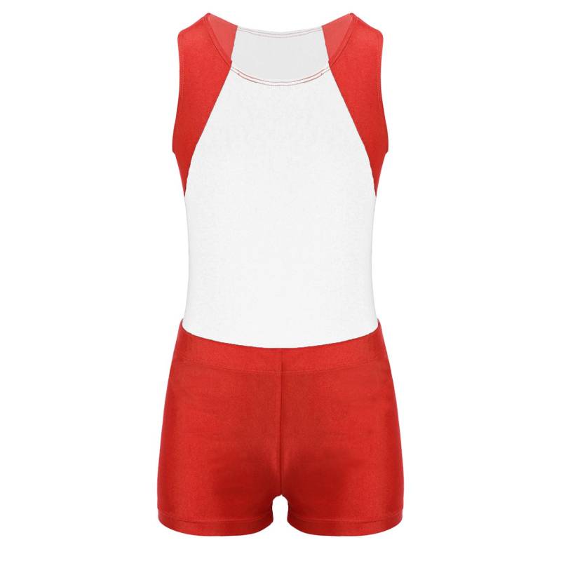 Kinder-Jungen-Rundhals-Trikot-Bodysuit-Overall mit Shorts-Set für Gymnastik-Yoga-Workout-Wettbewerb 11-12 Years weiß von Joom DACH