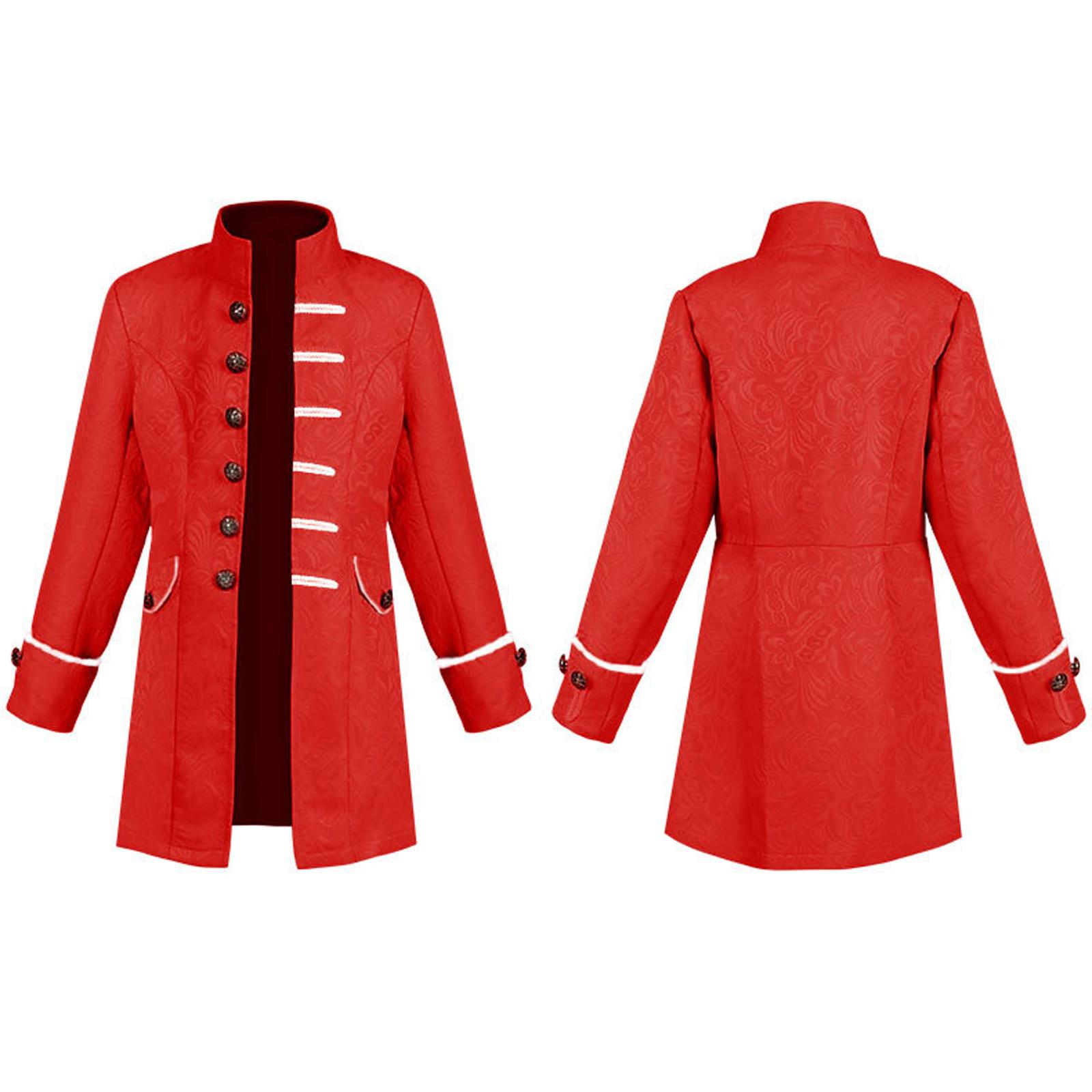 Kinder Jungen Steampunk Mantel Kolonialjacke Vintage Kostüm Frack 135 rot von Joom DACH