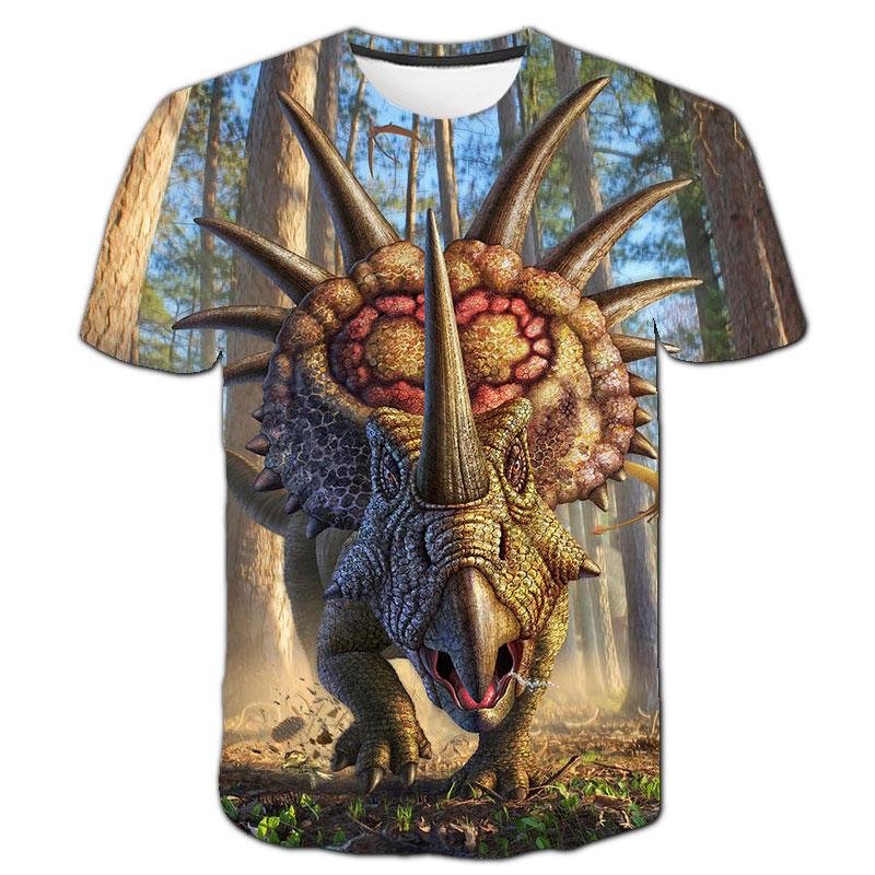Kinder Jungen T-Shirt mit 3D-Druck Cooles Jurassic World Dinosaurier T-Shirt Jungen Kleidung Sommer Kurzarm T-Shirts Kinderkleidung Mädchen Tops 150 von Joom DACH