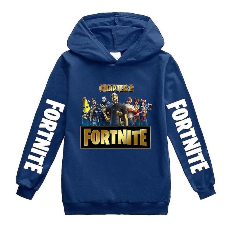 Kinder Kapuzenpullover für Jungen Fortnite Kapuzen-Sweatshirt Baumwoll-Kapuzenpullover Frühlingskleidung Mädchen Langarm-Tops Kinder Freizeitoutfits 150 dunkelblau von Joom DACH