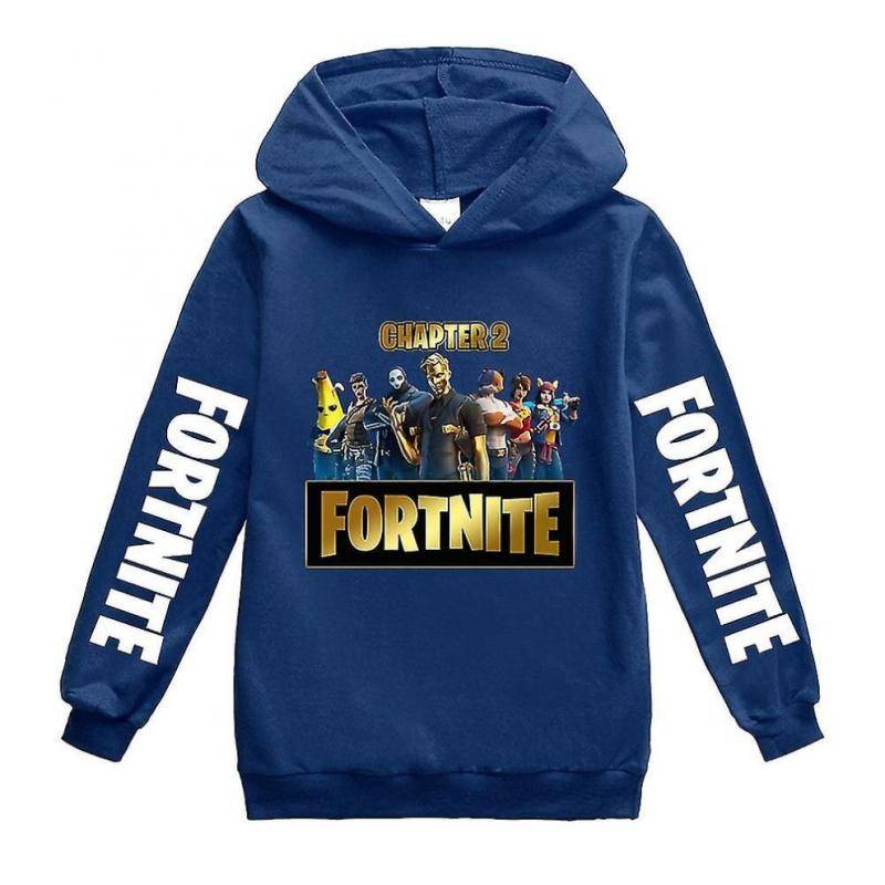 Kinder Kapuzenpullover für Jungen Fortnite Kapuzen-Sweatshirt Baumwoll-Kapuzenpullover Frühlingskleidung Mädchen Langarm-Tops Kinder Freizeitoutfits 150 dunkelblau von Joom DACH