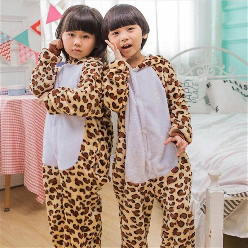 Kinder Kigurumi Katze Onesie Pyjama Mädchen Overall Tier Nachtwäsche Overall Kapuze Pyjama Ohne Schuhe 6T gelb/braun von Joom DACH