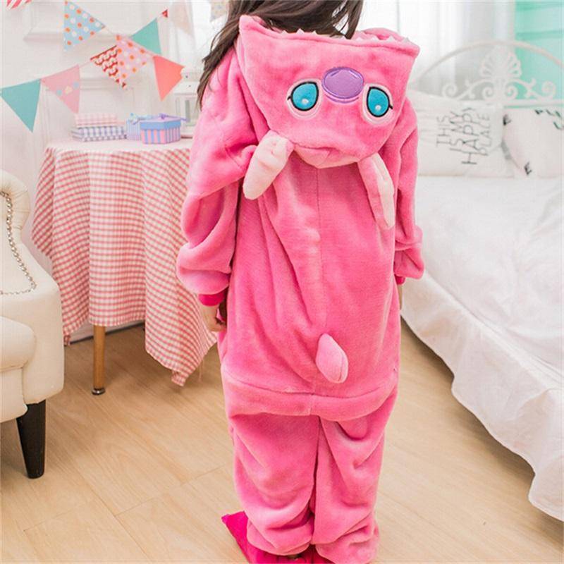 Kinder Kigurumi Katze Onesie Pyjama Mädchen Overall Tier Nachtwäsche Overall Kapuze Pyjama ohne Schuhe 120 hellrosa von Joom DACH