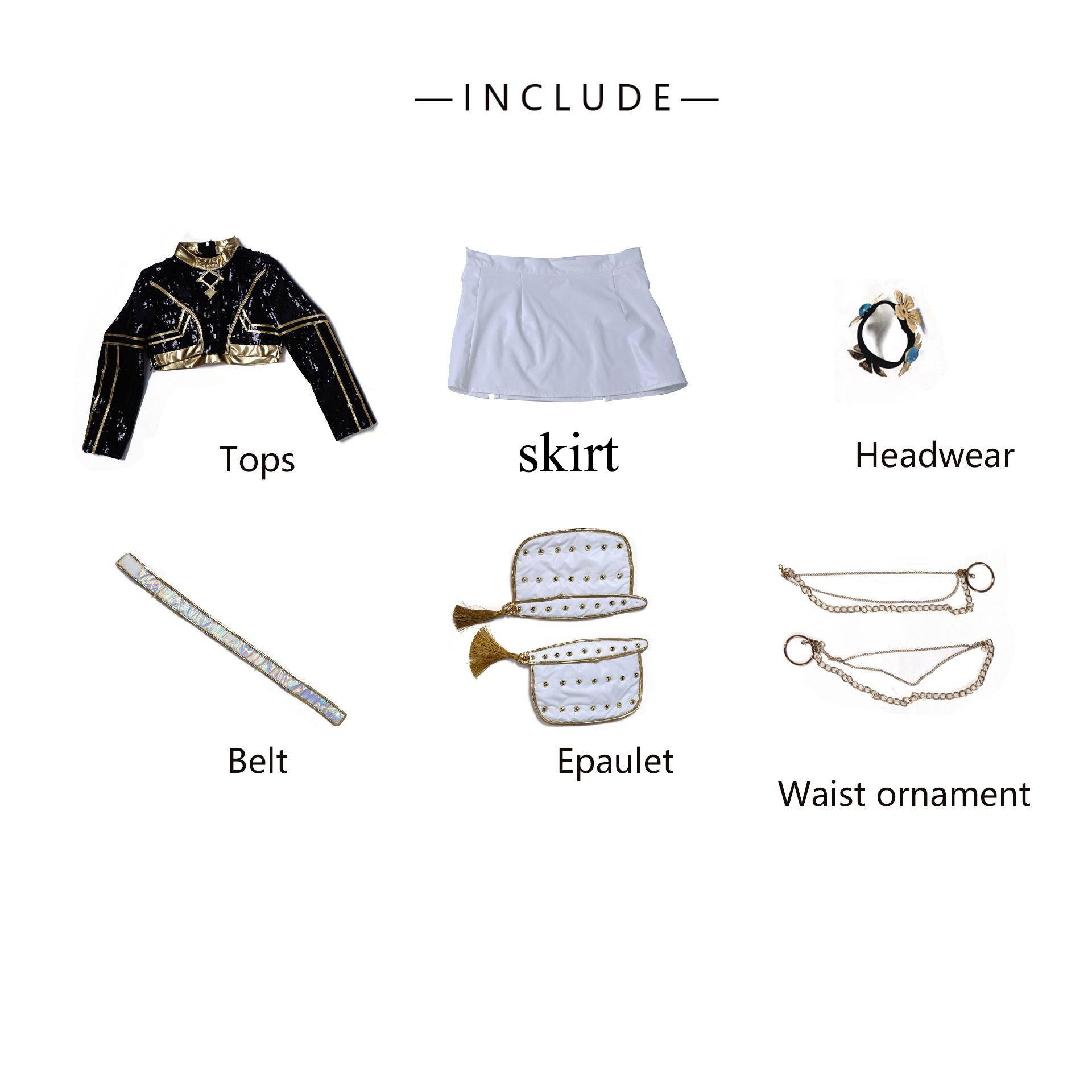 Kinder Kinder HUNTR X KPOP Dämonenjäger Zoey Cosplay Kostüm Schwarz Bühne Halloween Comic Con Anime Perücke Rollenspiel 120 von Joom DACH