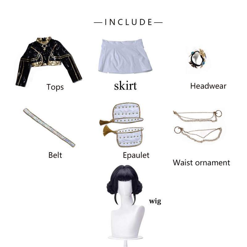 Kinder Kinder HUNTR X KPOP Dämonenjäger Zoey Cosplay Kostüm Schwarz Bühne Halloween Comic Con Anime Perücke Rollenspiel 120 von Joom DACH