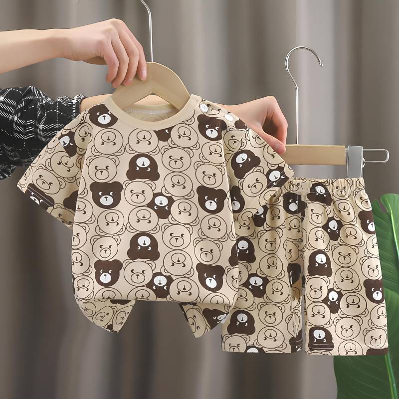 Kinder Kleidung Kinder Sets Jungen Mädchen T-shirt Shorts 2PCS Sommer Baumwolle Kurzarm Baby Kinder Kleidung Kleinkind Anzug 100cm von Joom DACH