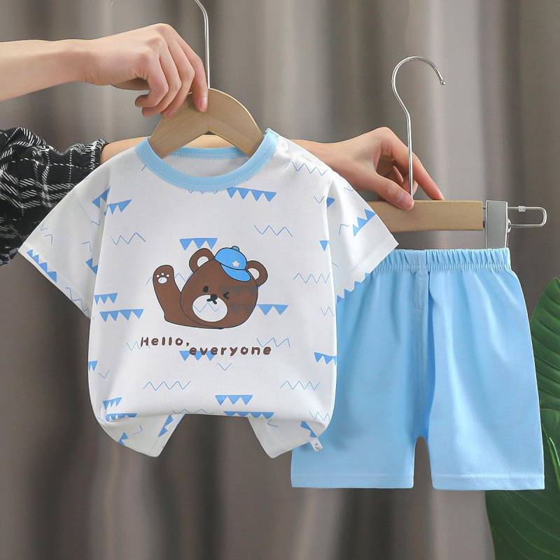 Kinder Kleidung Kinder Sets Jungen Mädchen T-shirt Shorts 2PCS Sommer Baumwolle Kurzarm Baby Kinder Kleidung Kleinkind Anzug 100cm von Joom DACH