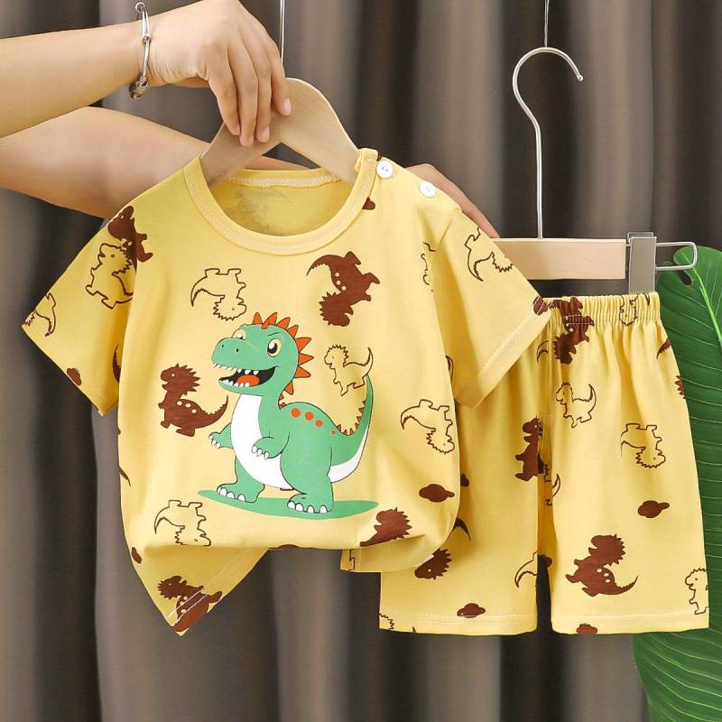 Kinder Kleidung Kinder Sets Jungen Mädchen T-shirt Shorts 2PCS Sommer Baumwolle Kurzarm Baby Kinder Kleidung Kleinkind Anzug 100cm von Joom DACH