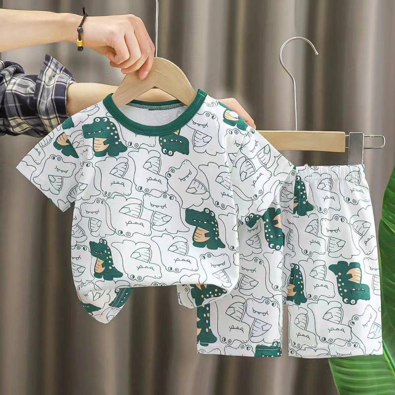 Kinder Kleidung Kinder Sets Jungen Mädchen T-shirt Shorts 2PCS Sommer Baumwolle Kurzarm Baby Kinder Kleidung Kleinkind Anzug 110cm von Joom DACH