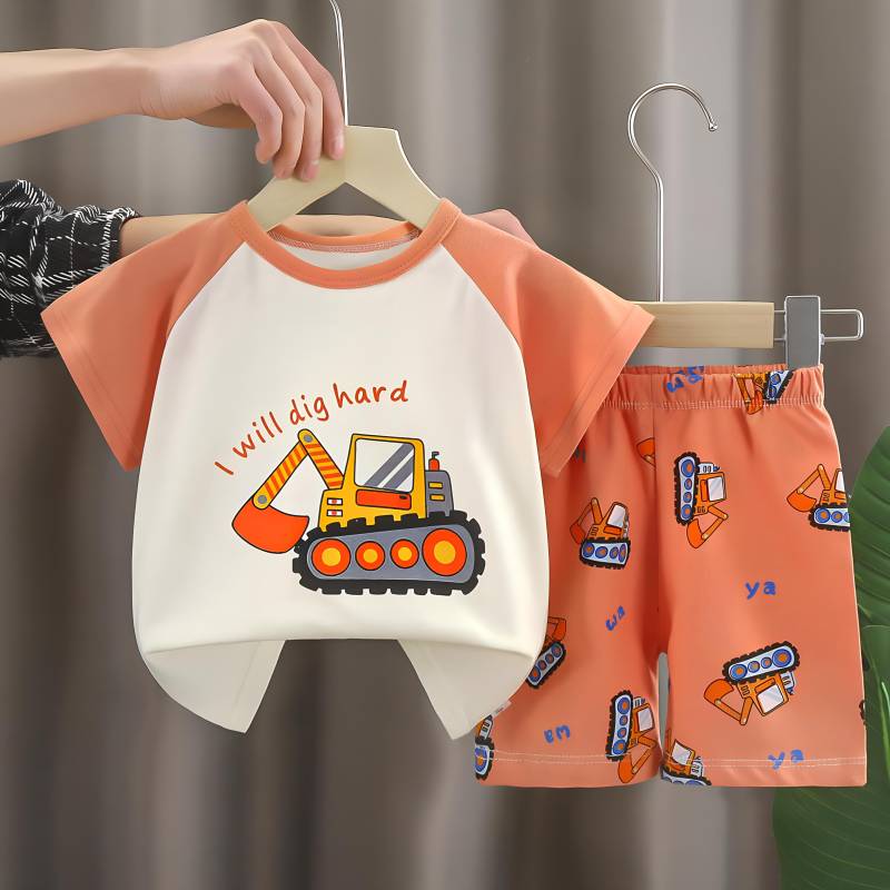 Kinder Kleidung Kinder Sets Jungen Mädchen T-shirt Shorts 2PCS Sommer Baumwolle Kurzarm Baby Kinder Kleidung Kleinkind Anzug 90cm von Joom DACH