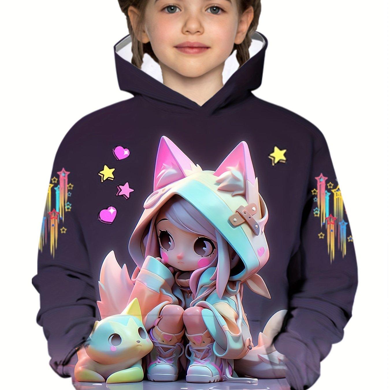 Kinder Kleidung Mädchen Hoodies Langarm Cartoon Comic Mädchen Druck Herbst Kinder Kleidung Mädchen Kawaii Mädchen Tops Kinder Kleidung 130CM von Joom DACH