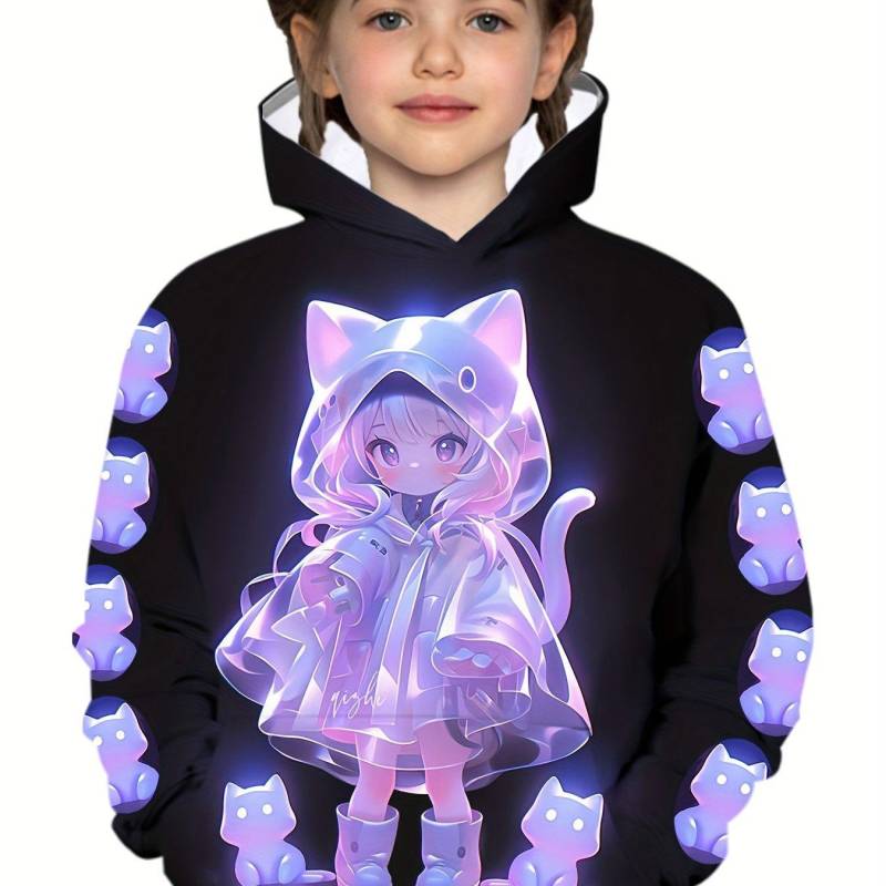 Kinder Kleidung Mädchen Hoodies Langarm Cartoon Comic Mädchen Druck Herbst Kinder Kleidung Mädchen Kawaii Mädchen Tops Kinder Kleidung 140CM von Joom DACH