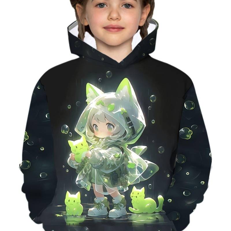 Kinder Kleidung Mädchen Hoodies Langarm Cartoon Comic Mädchen Druck Herbst Kinder Kleidung Mädchen Kawaii Mädchen Tops Kinder Kleidung 150CM von Joom DACH