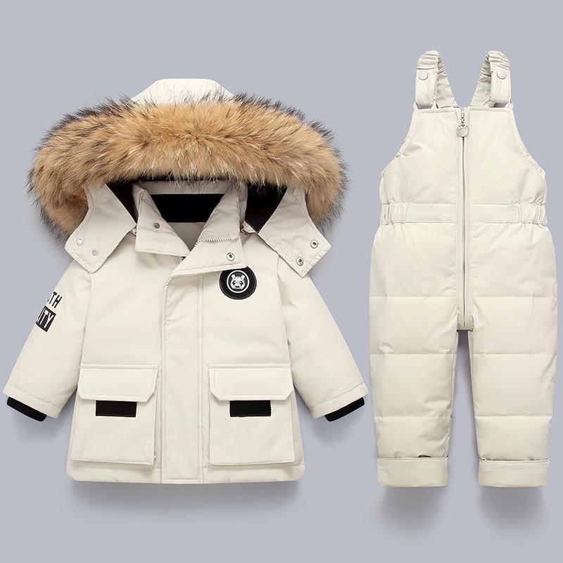 Kinder Kleidung Set 2 stücke Baby Winter Warme Daunen Jacken Jungen Verdicken Overall Infant Overalls Baby Mädchen Kleidung Kinder Schneeanzug 110(4T) von Joom DACH