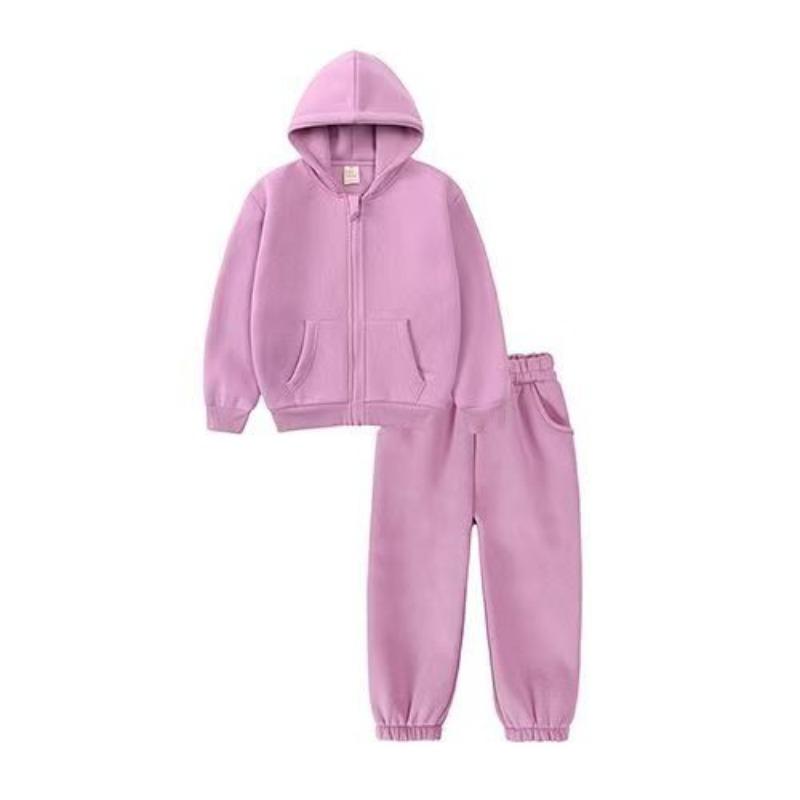 Kinder Kleidung Set Casual Jungen Sportswear Herbst Winter Fleece Dicke Warme Hoodies Zwei Stücke Schule Kinder Trainingsanzug 2-10 Jahre 100 violett von Joom DACH