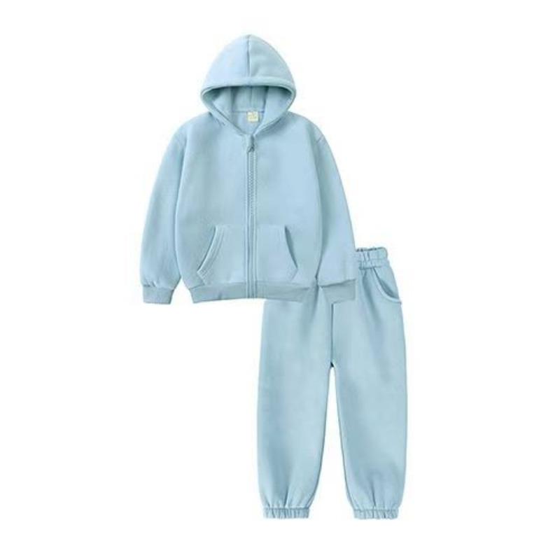 Kinder Kleidung Set Casual Jungen Sportswear Herbst Winter Fleece Dicke Warme Hoodies Zwei Stücke Schule Kinder Trainingsanzug 2-10 Jahre 110 blau von Joom DACH