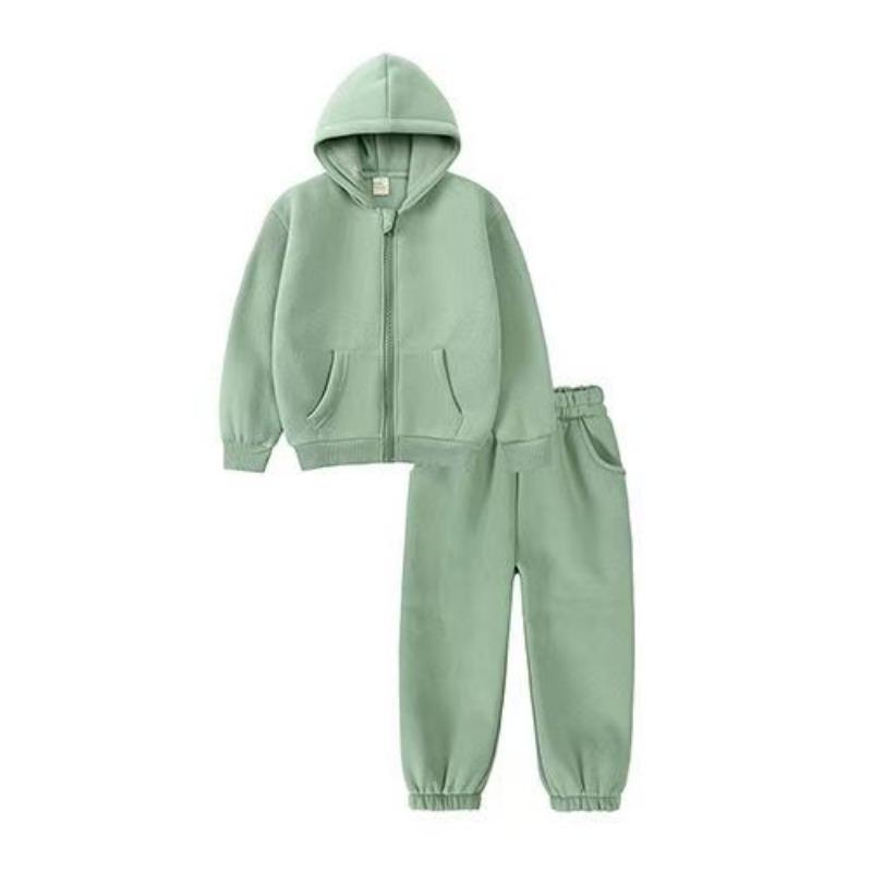 Kinder Kleidung Set Casual Jungen Sportswear Herbst Winter Fleece Dicke Warme Hoodies Zwei Stücke Schule Kinder Trainingsanzug 2-10 Jahre 120 grün von Joom DACH