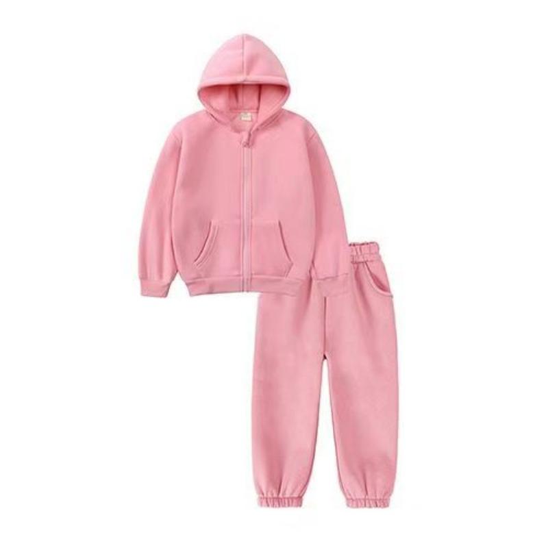 Kinder Kleidung Set Casual Jungen Sportswear Herbst Winter Fleece Dicke Warme Hoodies Zwei Stücke Schule Kinder Trainingsanzug 2-10 Jahre 130 rosa von Joom DACH